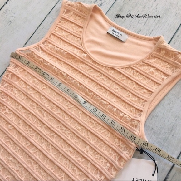Bailey44 NWT blush stretch lace sleeveless top *shop@iamwarrior - Picture 6 of 10